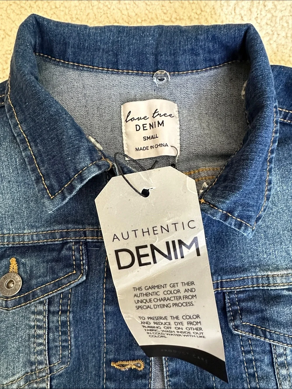 Love Tree Girls' Dark Blue Denim Jacket